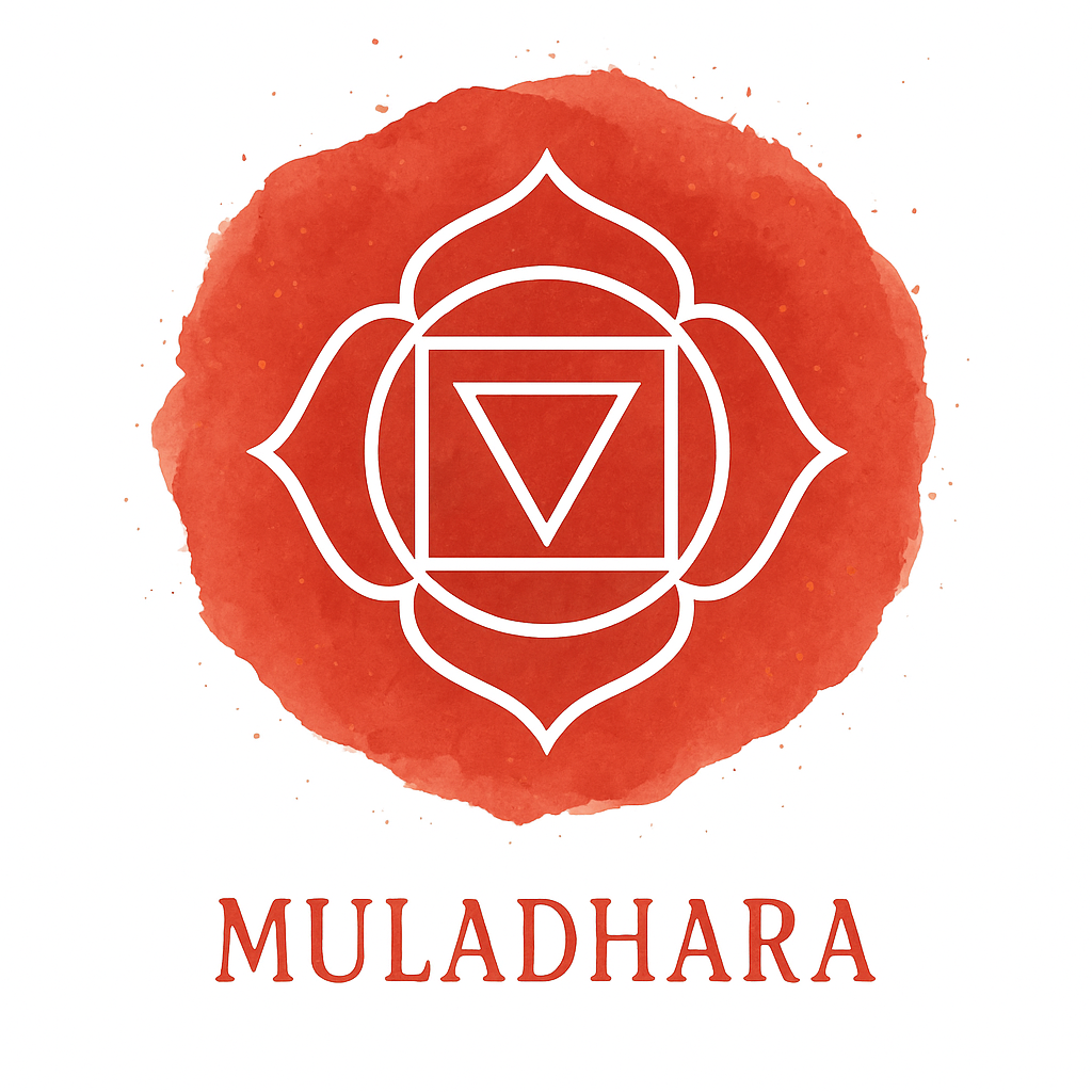 Accueil Illustration digitale du symbole du chakra Muladhara, associé à l'ancrage et au sentiment de sécurité
